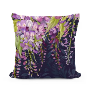 Midnight Garden Wisteria Pillow