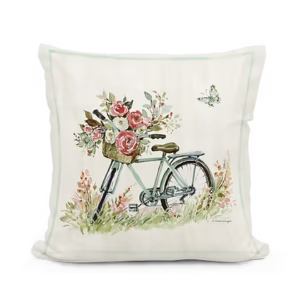Bike with Flower Basket Pillow