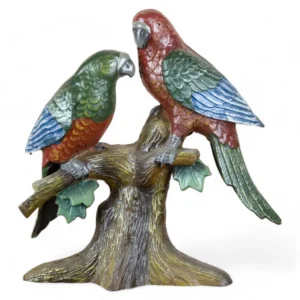 Porcelain Parrots Figurine