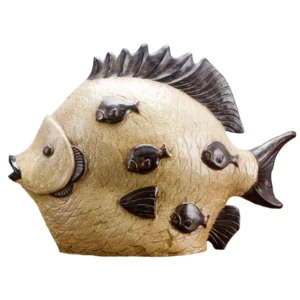 Porcelain Yellow Fish & Friends Figurine