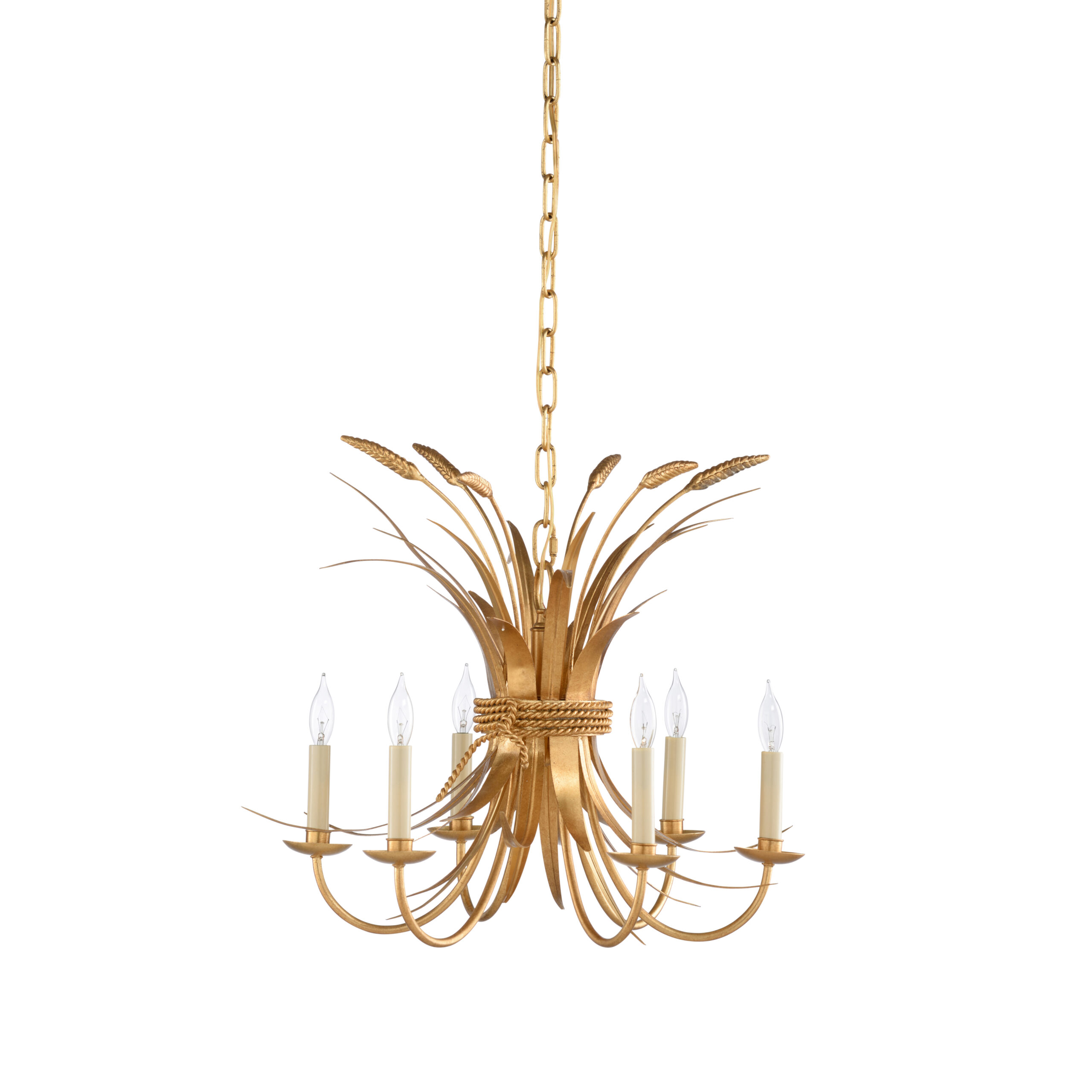 Wheat Chandelier in Gold