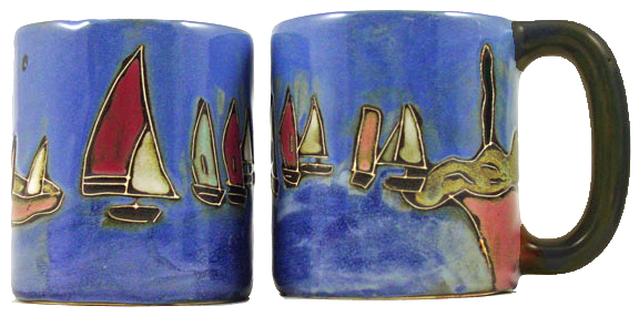 Mara Stoneware 16 Oz. Sail Boat Mugs (Set of 2)