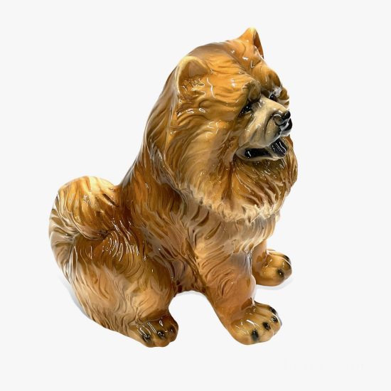 Authentic Italian Ceramic Chow Chow Dog Sculpture