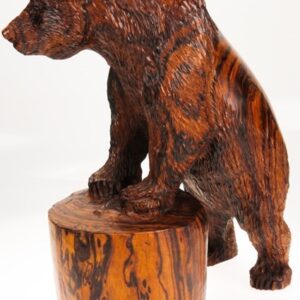 Bear on Tree Stump Sculpture