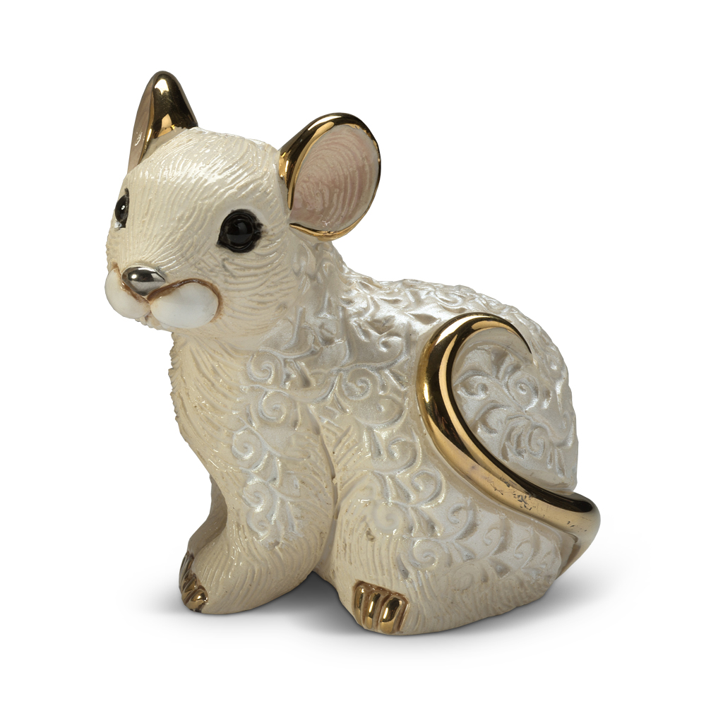 Baby White Rat Figurine by De Rosa