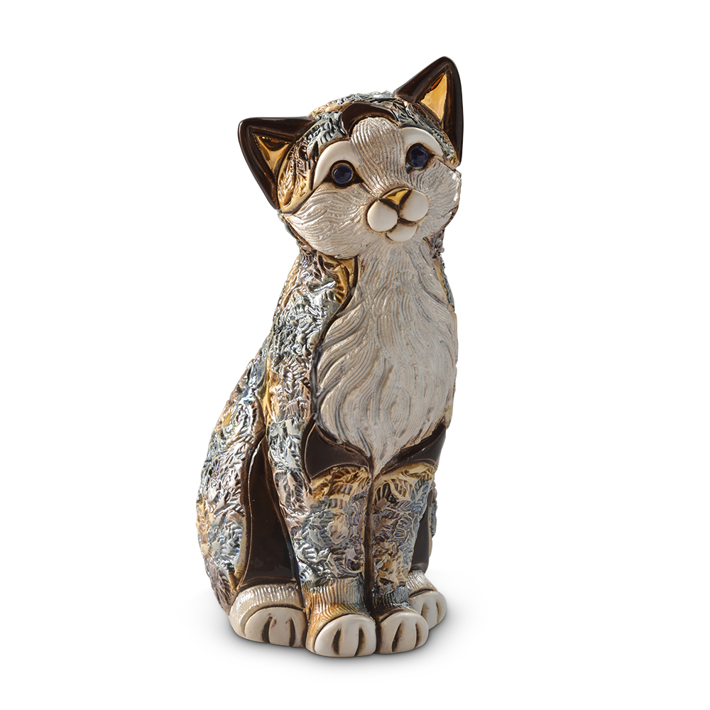 Calico Cat Sitting Figurine by De Rosa