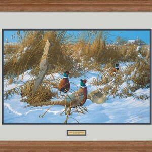 Framed Corner Post Refuge - Pheasants - 17" x 27" Limited Edition Paper