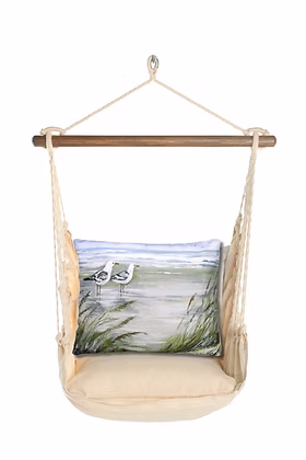 4-Piece Swing Set Magnolia Stripe w/ Seagulls Pillow