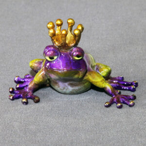 Frog Prince Bronze Sculpture by Barry Stein Sculptures (8 Color Options Available)
