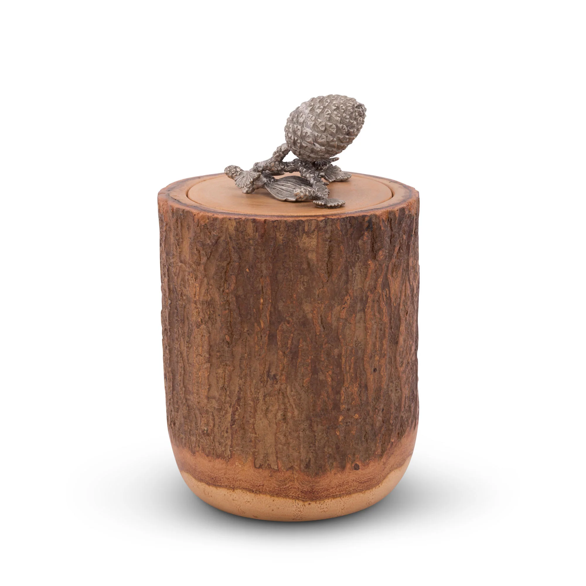 Pine Cone Wood Canister