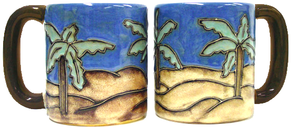 Mara Stoneware 16 Oz. Desert Palm Mugs (Set of 2)