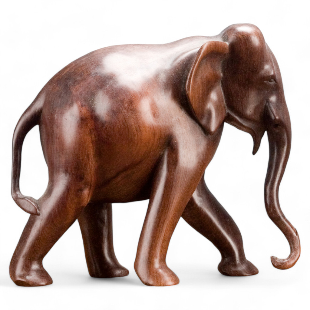 Wooden Asian Elephant Figurine