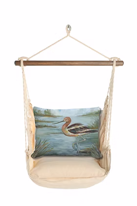 4-Piece Swing Set Magnolia Stripe w/ Avocet Bird in Water Pillow