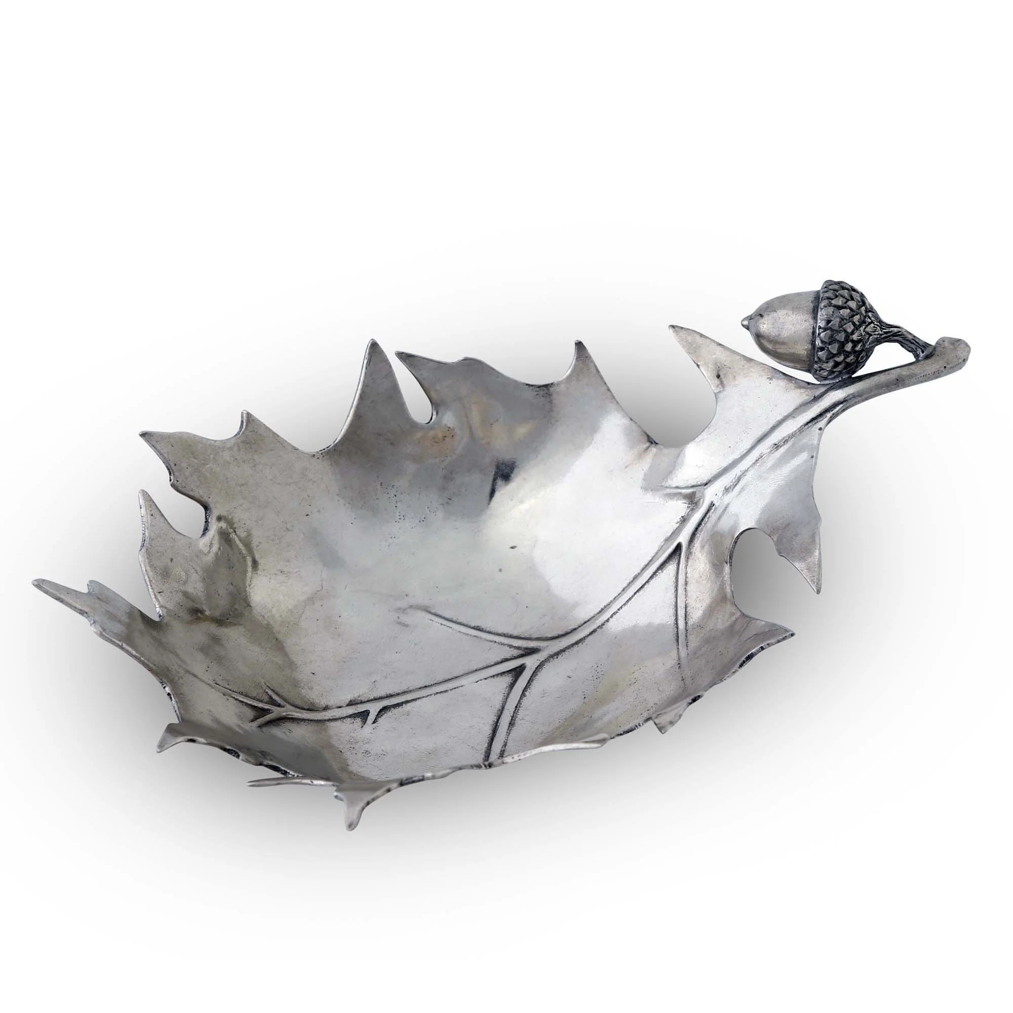 Pewter Forest Leaf Dish