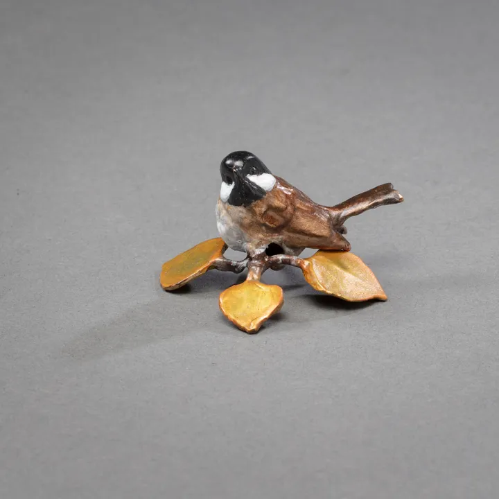 Little Lady Chickadee Bird Sculpture by Mark Hopkins
