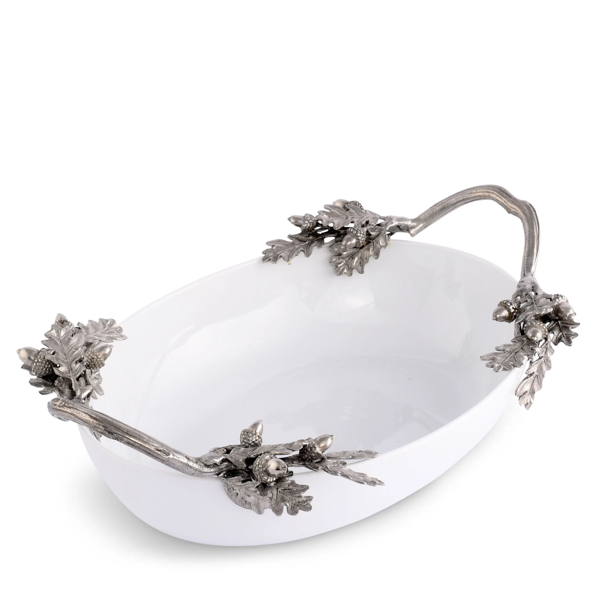 Acorn Oak & Leaf Stoneware Serving Dish