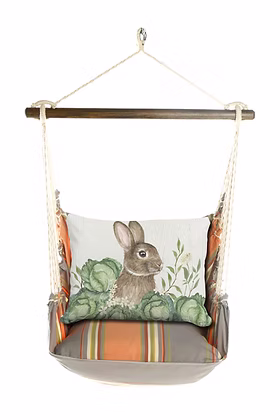 4-Piece Swing Set Serene Sunset w/ Rabbit and Cabbages Pillow