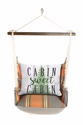 4-Piece Swing Set Serene Sunset w/ Cabin Sweet Cabin Pillow