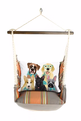 4-Piece Swing Set Serene Sunset w/ Dog Portrait Pillow