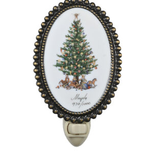 3.5" Wide Christmas Christmas Tree Fused Oval Night Light