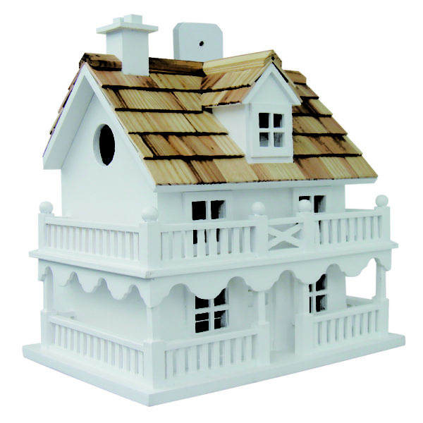 Home Bazaar Novelty Cottage Bird House, White