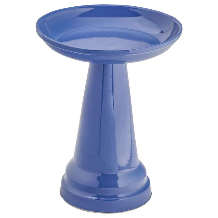 Ohio Stoneware Bird Bath in Summer Blue Made in USA