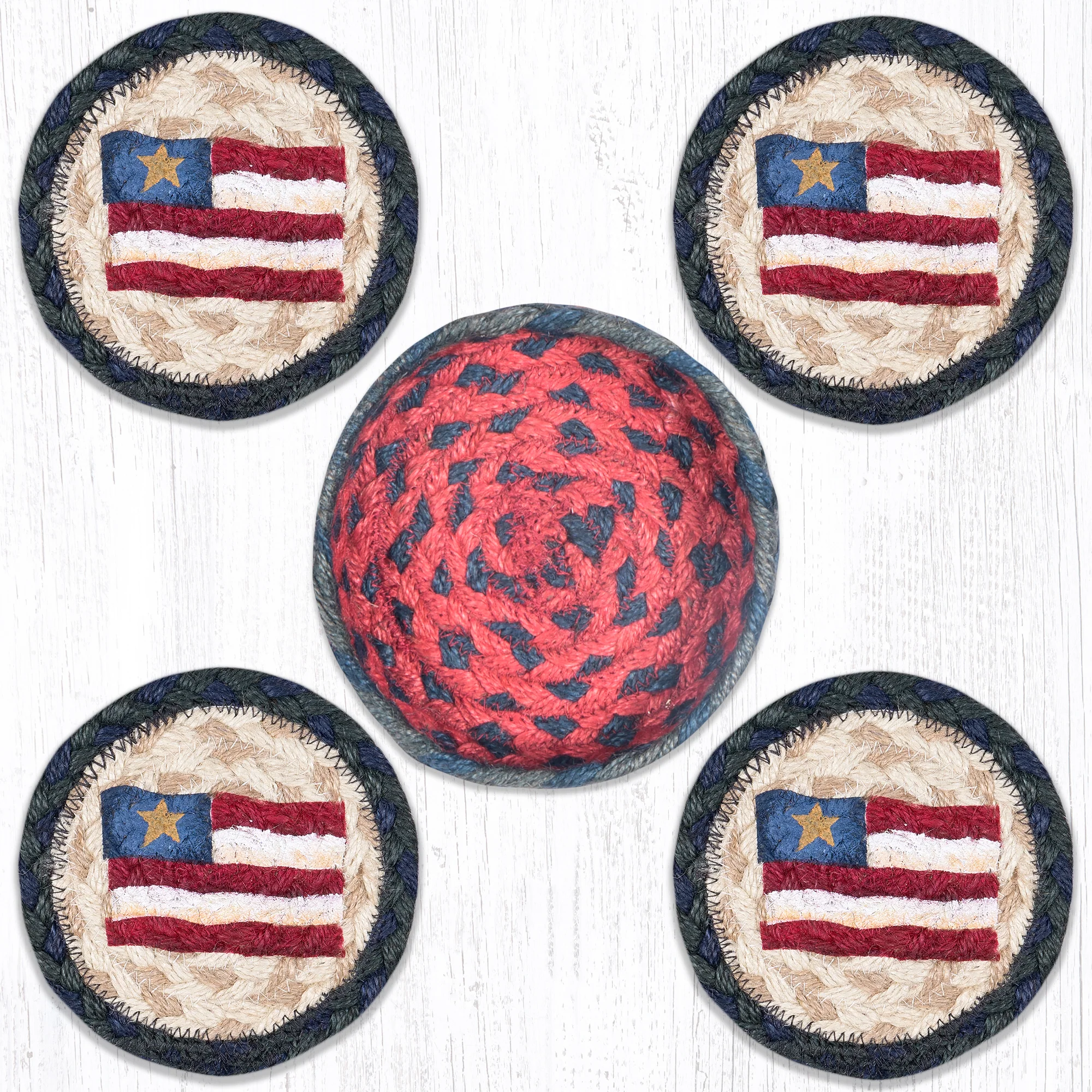 Primitive Star Flag Coaster Set