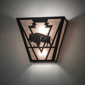 13" Wide Lone Buffalo Wall Sconce