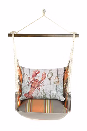 4-Piece Swing Set Serene Sunset w/ Lobster with Seashells Pillow
