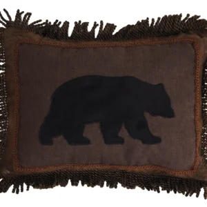 Black Bear Fringe Pillow