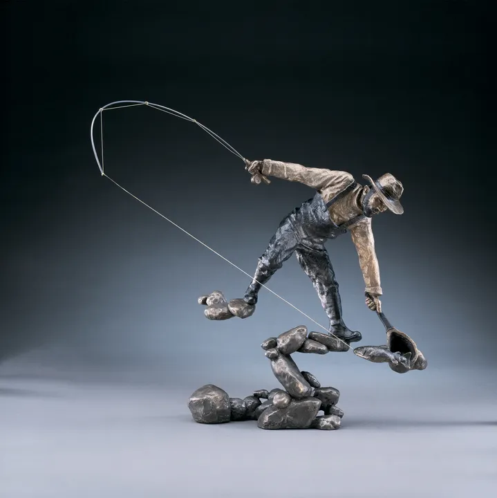 The Moment Fisherman Sculpture by Mark Hopkins