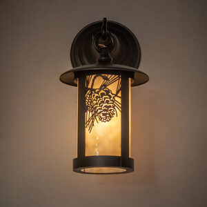 6" Wide Fulton Winter Pine Hanging Wall Sconce
