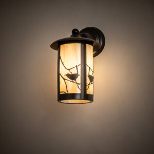 8" Wide Fulton Song Bird Solid Mount Wall Sconce
