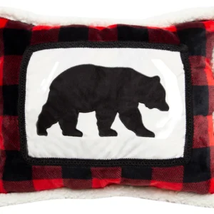 Lumberjack Bear Rustic Cabin Plush Sherpa Pillow