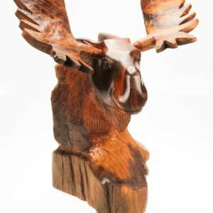 Detailed Moose Bust Sculpture