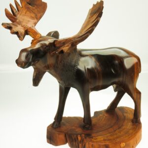 Detailed Moose on Base Sculpture