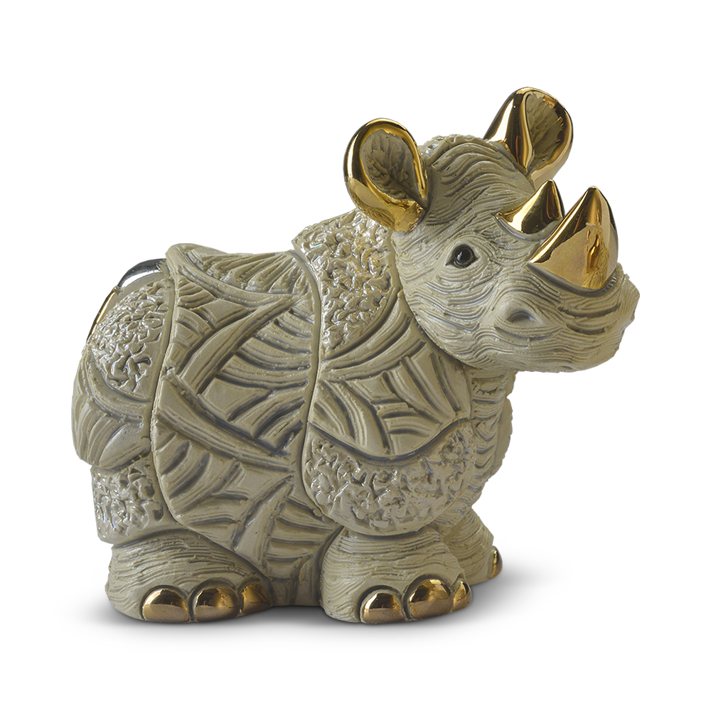White Rhino Figurine by De Rosa