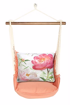 4 Piece Swing Set - Living Coral with Peony 2 Pillow