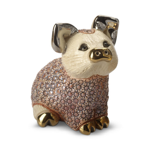Piglet Sitting Pink Figurine by De Rosa