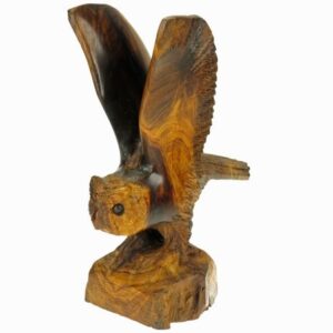 Owls Wings Up with Detail Sculpture