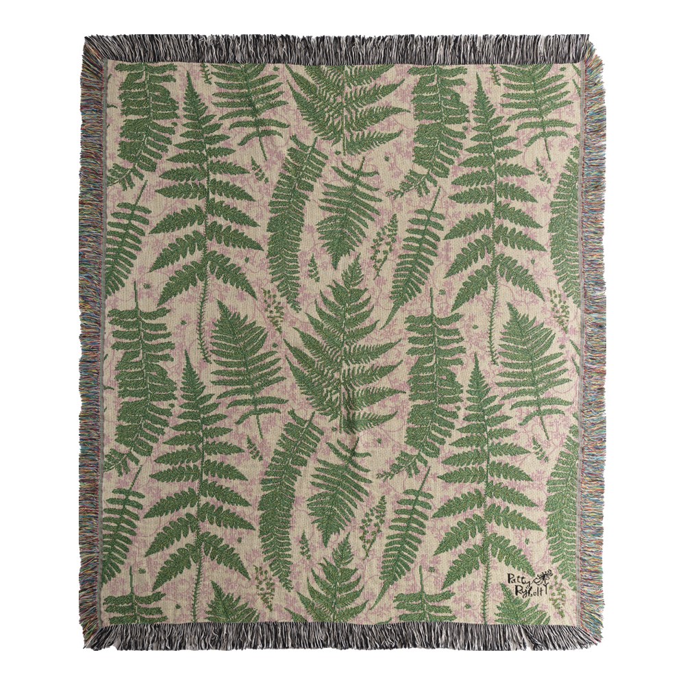 Ferns Cotton Woven Blanket Throw – Made in the USA (50×60)