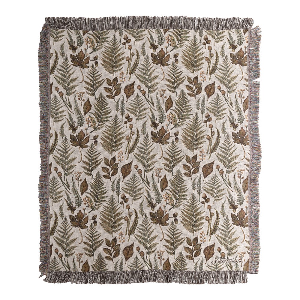 Fall Splendor All Over Leaves Cotton Woven Blanket Throw – Made in the USA (50×60)