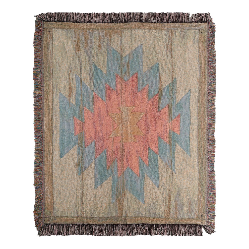 Rosewood Ranch Cotton Woven Blanket Throw – Made in the USA (50×60)