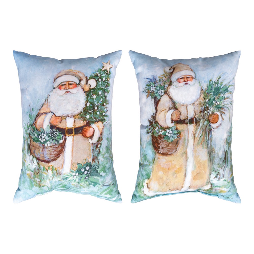 Holiday Tidings - Santa Climaweave Pillow 13" x 18" (Set of 2)