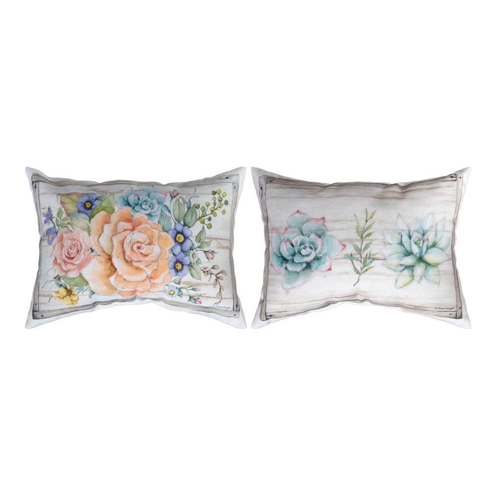 Rosewood Ranch - Succulents Climaweave Pillow 18″ x 13″ (Set of 2)