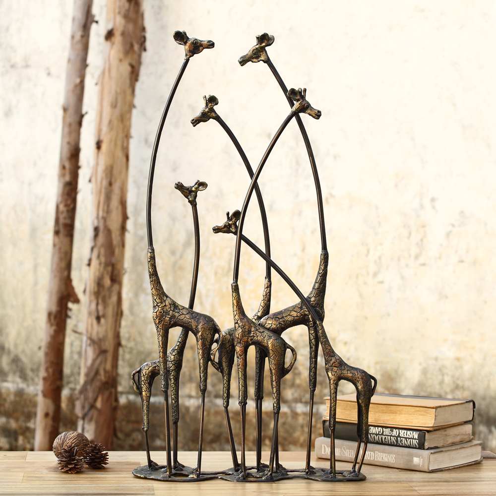 Towering Giraffe Herd Sculpture