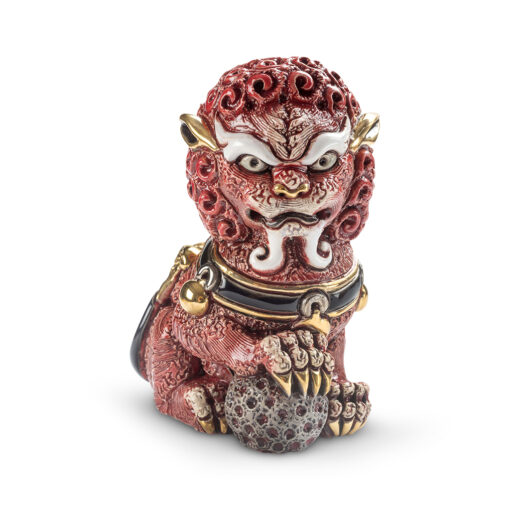 Red Foo Lion Figurine by De Rosa