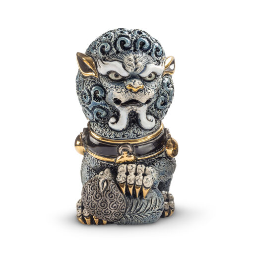 Blue Foo Lioness Figurine by De Rosa