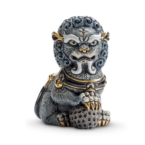 Blue Foo Lion Figurine by De Rosa