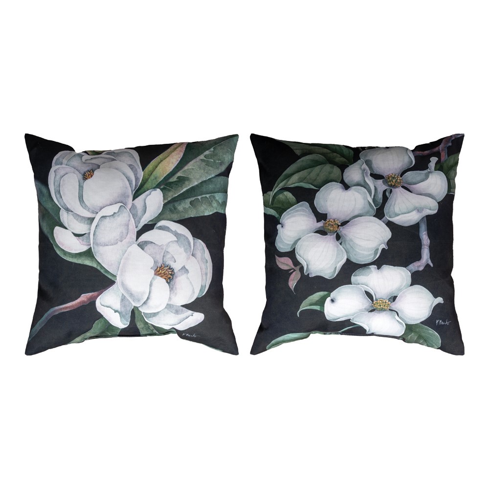 Bay Magnolia And Dogwood Climaweave Pillow 18″ x 18″ (Set of 2)
